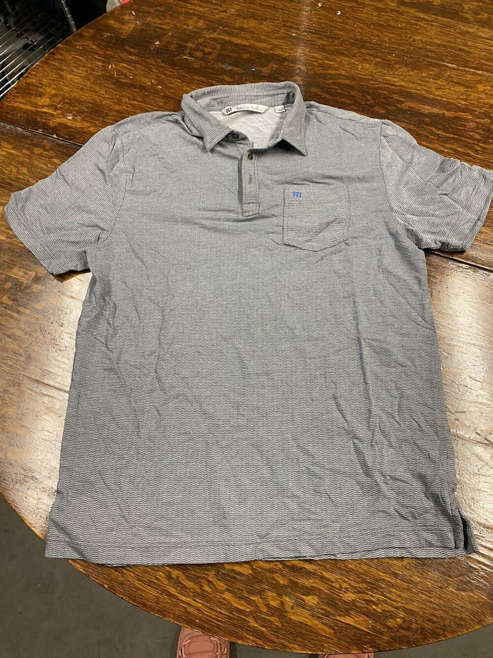 Travis Mathew Polo Shirt Mens large gray logo Short Sleeve Golf Golfing